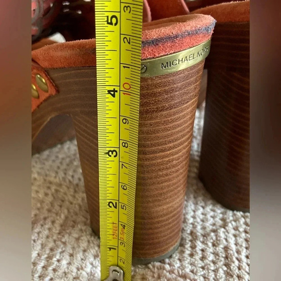 MICHAEL Michael Kors Westley Open Toe leather mule chunky heel platform Size 8 - Picture 5 of 10